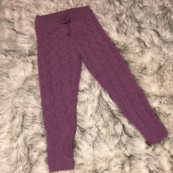 NWOT Lavender Cable Knit Sweater Pants M - Picture 7 of 10